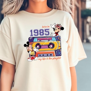 Comfort Colors Disney Born In 1985 Shirt, My Life Is The Playlist TShirt, Mickey And Minnie Music Tee, Music Lover Sweatshirt, Birthday Gift