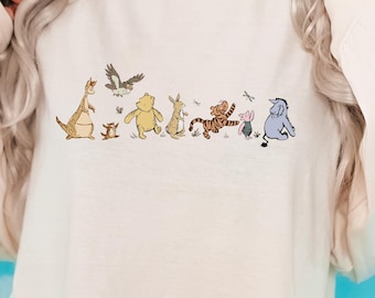 Comfort Colors Retro Kubuś Puchatek Koszulka, Puchatek i Przyjaciele T-shirt, Disney Puchatek Prezent, Puchatek Miś i Spółka Tee, Kubuś Puchatek Bluza