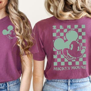 Comfort Colors Retro Mickey Mouse Shirt, Retro Mickey and Friends T-Shirt, Minnie Sweatshirt, Disney Gift, Mickey and Friends Checkered Tee