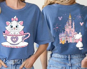 Comfort Colors Marie Cat Mad Tea Cup Party Shirt, The Aristocats Disney Castle TShirt, Disney Family Tee, Disney Gift, Cat Castle Sweatshirt