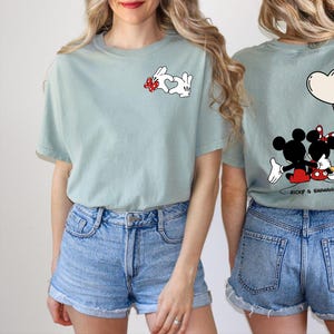 Comfort Colors Custom Disney Couple Shirt, Disney Valentine T-Shirt, Personalized Disney Matching Tee, Mickey and Minnie Lovely Couple Gift