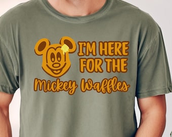 Comfort Colors I'm Here For The Mickey Waffles Shirt, Mickey Waffle T-Shirt, Disney Snacks Sweatshirt, Disneyworld Tee, Disney Family Gift