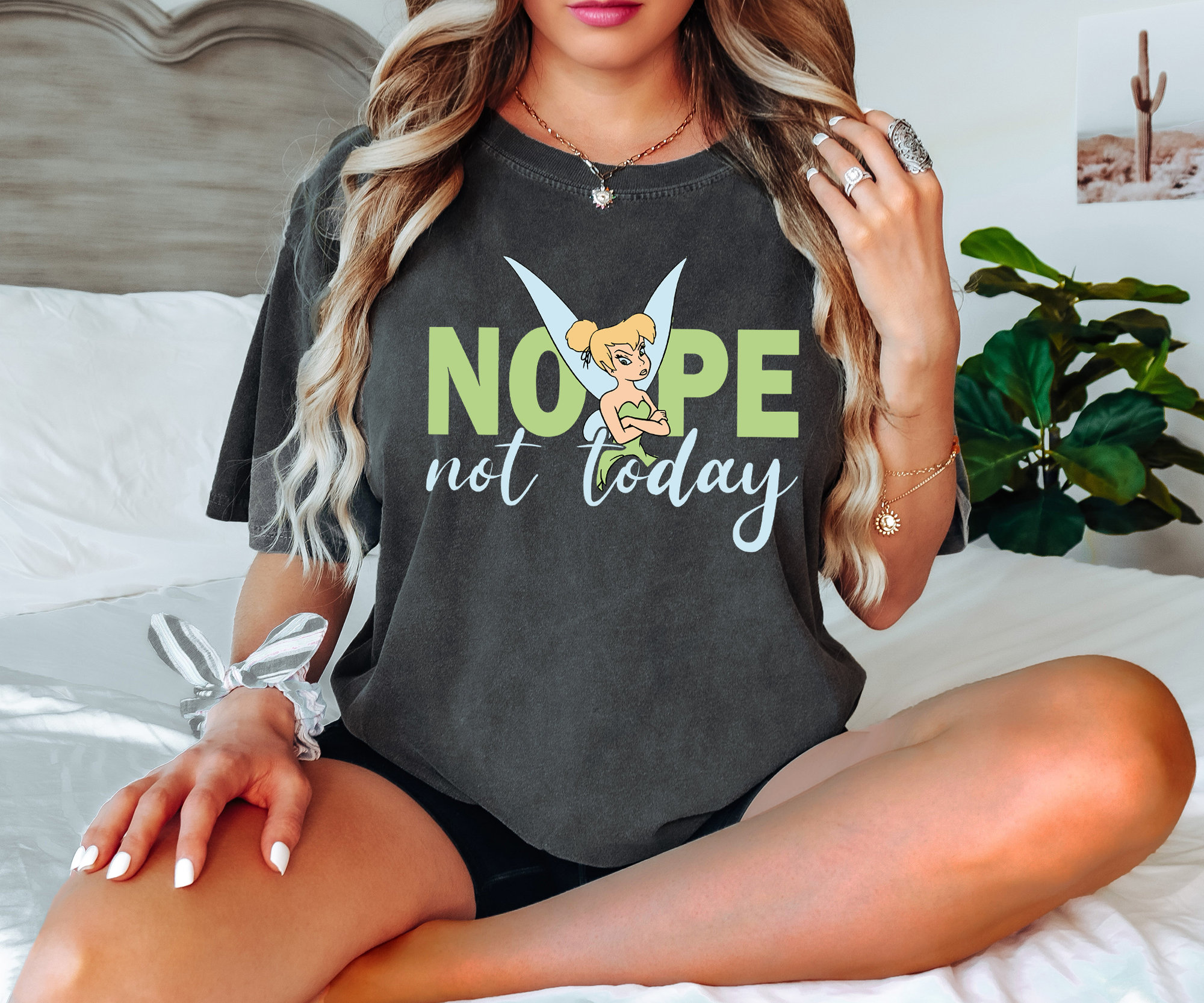 Comfort Colors Tinker Bell Nope Not Today Shirt, Fairy Tinkerbell Sweatshirt, Disney Princess Tee, Peter Pan Tinkerbell T-Shirt, Disney Gift