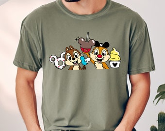 Comfort Colors Disney Chip N Dale Snacks Shirt, Disney Snacks T-Shirt, Disney Family Trip Gift, Disney Sibling Tee, Chip N Dale Sweatshirt