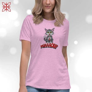 Funny Cat Cartoon Women T Shirt, Cat Character Design Tshirt, Cat Illustration Tee, Mosquito Art, Cat Shirt Print, Pet Lover Gift Ideas