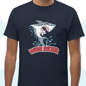 Funny Shark Cartoon Character Men Tshirt, Shark Art Design T Shirt, Shark Jaw Illustration Tee, Wave Rider, Shark Artwork, Bold Gift for Him