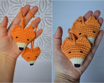 Fox keychain,Crochet keychains,Crochet Amigurumi keyrings,Plush keychain fox,Decor for bag,cute fox keyrings,Lovely fox keychain