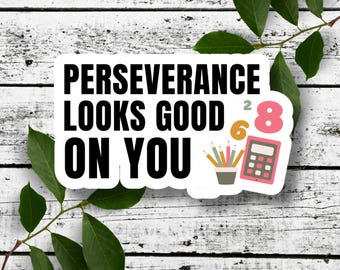 Motivational Math Sticker/Magnet: Perseverance Growth Mindset Classroom Decor