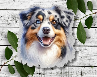 Blue Merle Australian Shepherd Sticker or Magnet: Aussie Dog Lover Gift