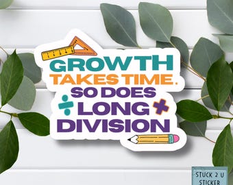 Growth Mindset Math Sticker or Magnet: Motivational Classroom Decor