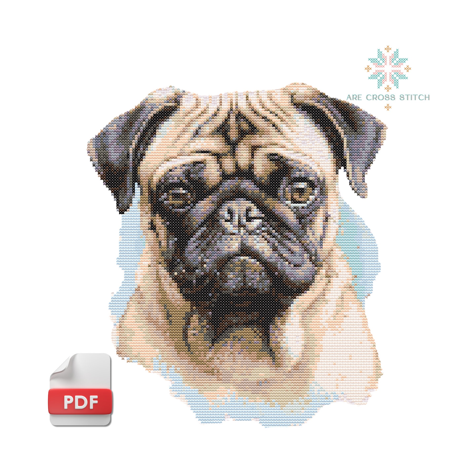 Design Works Crafts Kreuzstich-Set „Patchwork-Hunde“ – Komplett-Set, Fertig 20x25 Cm