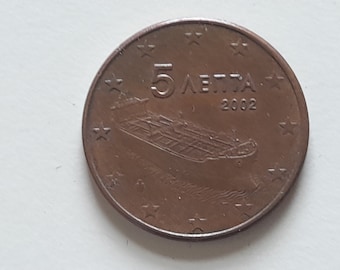 Griechenland seltene Münze 2002 5 Eurocent