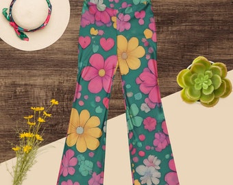 Flare leggings - Floral pattern 1 -