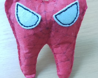 Cojín de almohada de hada de los dientes fieltro Spiderman único hecho a mano cosido