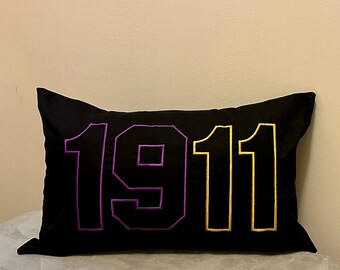 Omega Psi Phi Embroidered Pillow: 1911 Fraternity Gift (Insert Included)