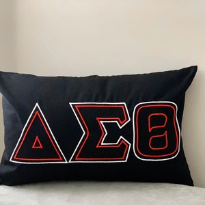 DELTA SIGMA THETA Embroidered Lumbar Pillow: Sorority Crossing Gift (insert included)