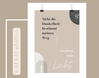 Affiche chrétienne Psaume 23:4 Verset biblique Art mural Cadeau minimaliste pour les chrétiens Décoration murale chrétienne encourageante Affiche lumineuse Amour