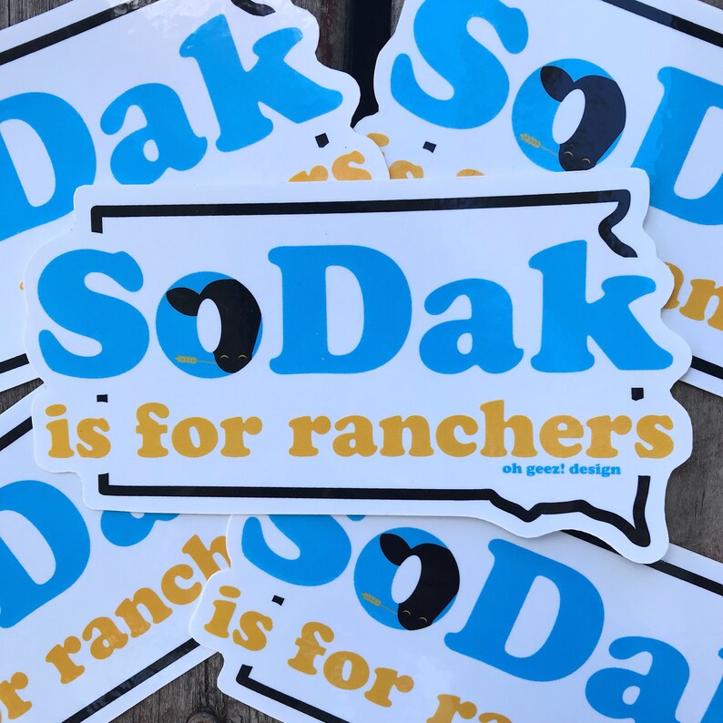 SoDak is for Ranchers Sticker South Dakota Retro Ranch Cow Sticker South Dakota SoDak is for Ranchers Vinyl Decal by Oh Geez Design image 2