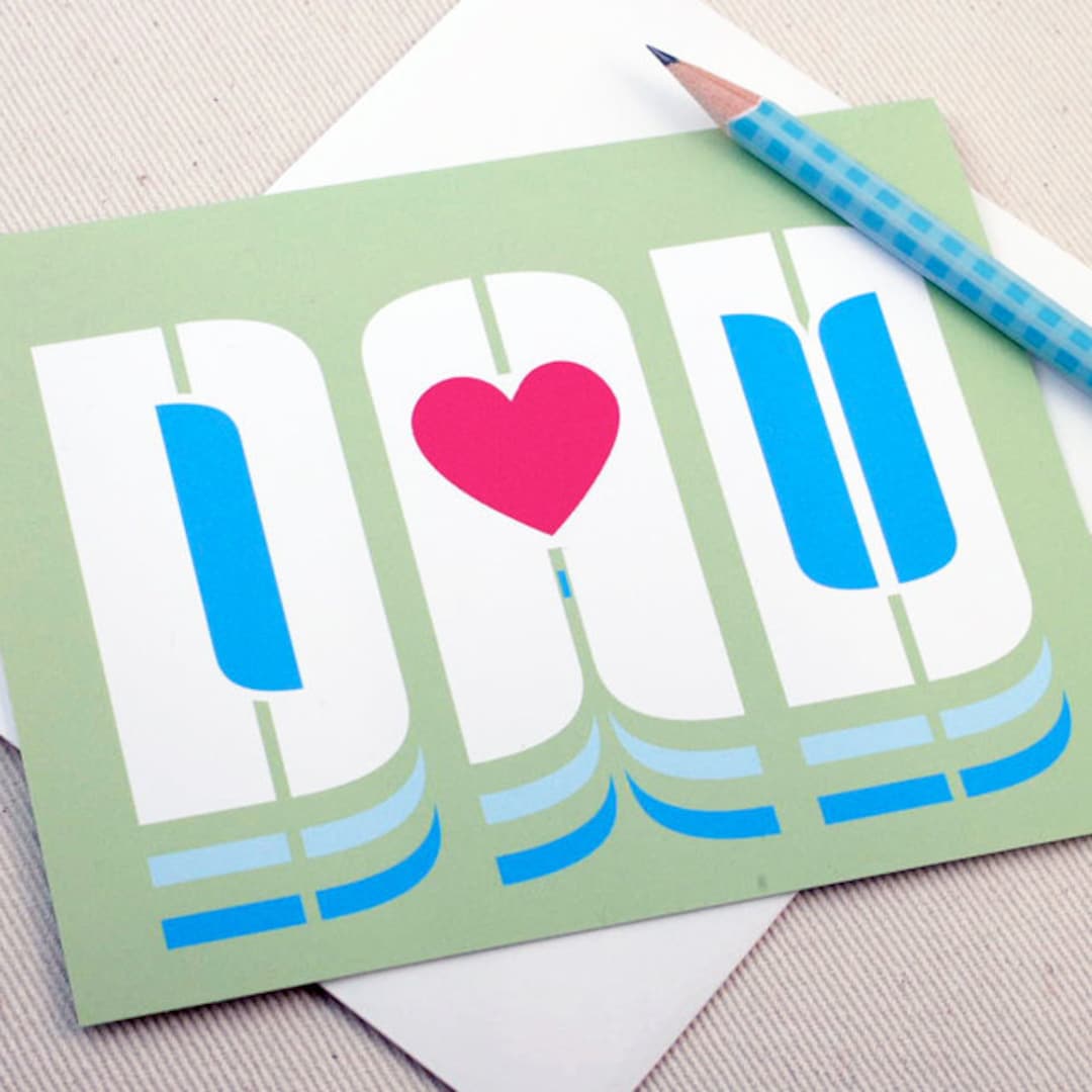 Fathers Day Card - I Love You Dad Greeting Card by Oh Geez Design - Etsy