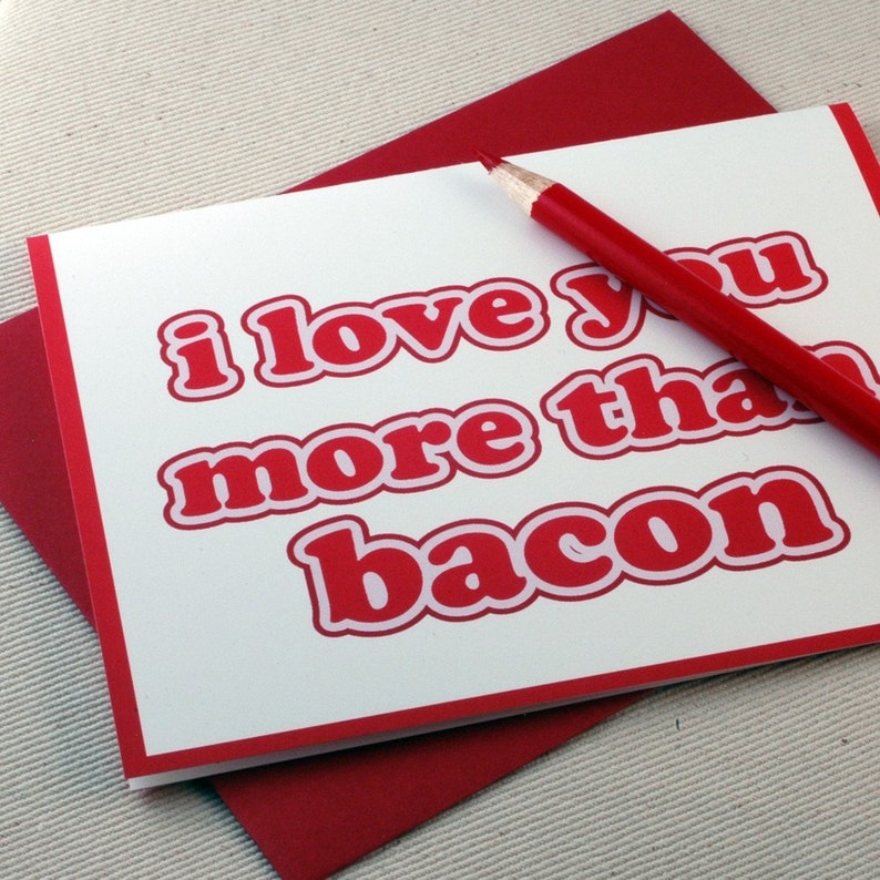 Father's Day Card I Love You More Than Bacon Card for Dad image 1