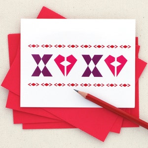 Valentinstagskarte -XOXO - Romantische Valentine by Oh Geez Design