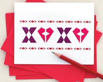 Valentine's Day Card -XOXO - Romantic Valentine by Oh Geez Design