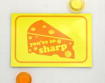 Magnet Postcard Cheese Valentine - Fridge Magnet -  You're So Sharp