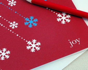 Christmas Card Set -Joy & Snowflakes Holiday Cards Set of 4 by Oh Geez Design