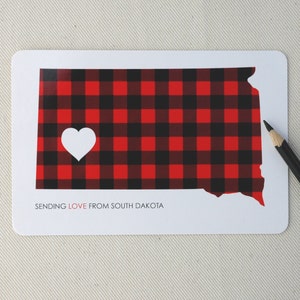South Dakota Love Postkarten Set - Set von zehn South Dakota Flanell Postkarten von Oh Geez! Design