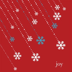 Christmas Card Set Joy & Snowflakes Holiday Cards Set of 4 by Oh Geez Design image 4