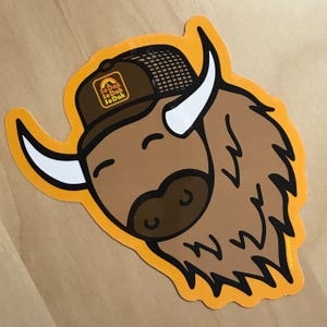 SoDak Buffy Sticker South Dakota Buffalo Sticker SoDak Buffy in SoDak Retro Hat Vinyl Decal by Oh Geez Design SoDak Bison Sticker image 4