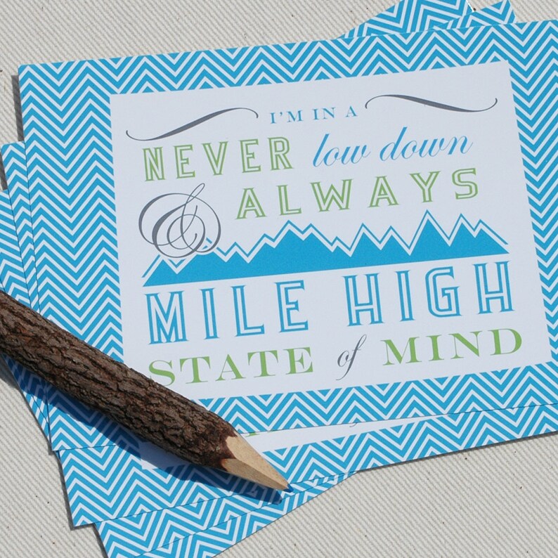 Colorado Postcard Set Always Mile High Colorado State of Mind Postcards by Oh Geez Design image 1