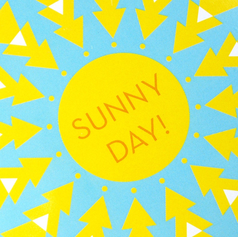Sunny Day Thinking of You Card Sunshine Geometric Square Any Occasion Greeting Card image 2