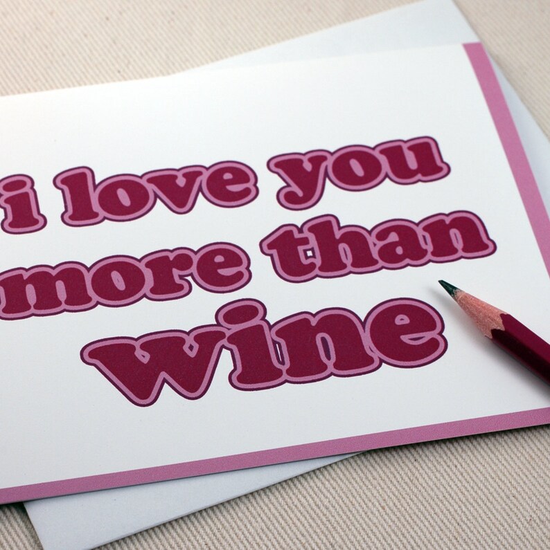 Funny Valentine Card I Love You More Than Chocolate Card Anniversary Card by Oh Geez Design image 5