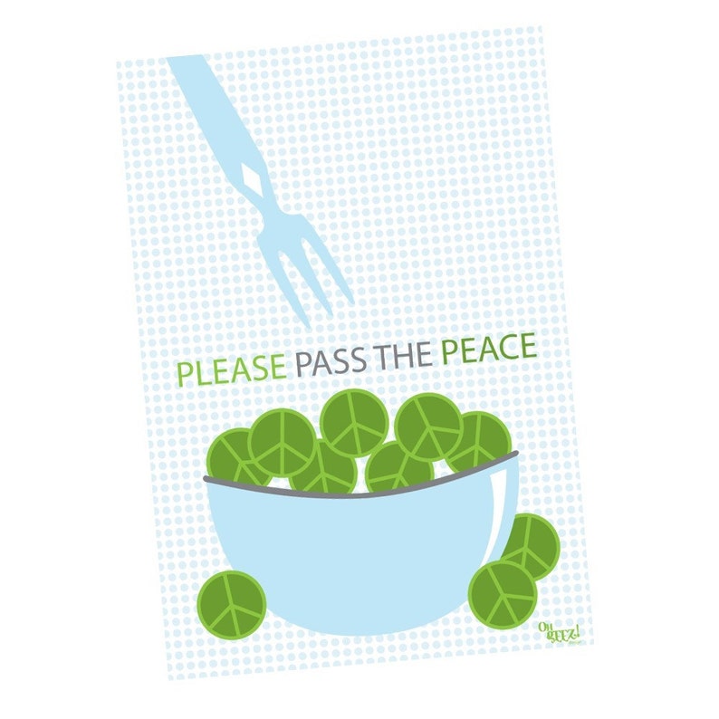 Postcard Set Pass the Peace by Oh Geez Design Set of Five Peace Postcards image 3