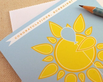 Congratulations Card - Congratulations Sunshine  by Oh Geez Design