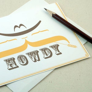 Schnurrbart Karte - Howdy Grußkarte von Oh Geez Design