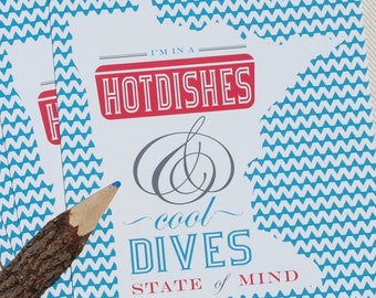 Minnesota Postcards - Minnesota State of Mind Hotdishes & Cool Dives Postcards - by Oh Geez Design