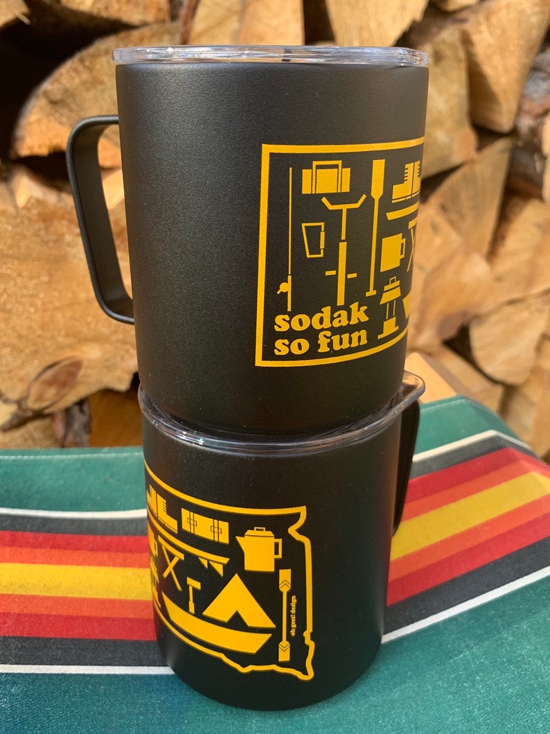 Sodak so Fun Camp Mug Set South Dakota Camp Mugs With Lids Etsy
