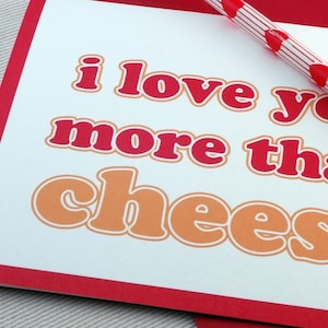 Anniversary Card I Love You More Than Cheese Card Greeting Card by Oh Geez Design image 1