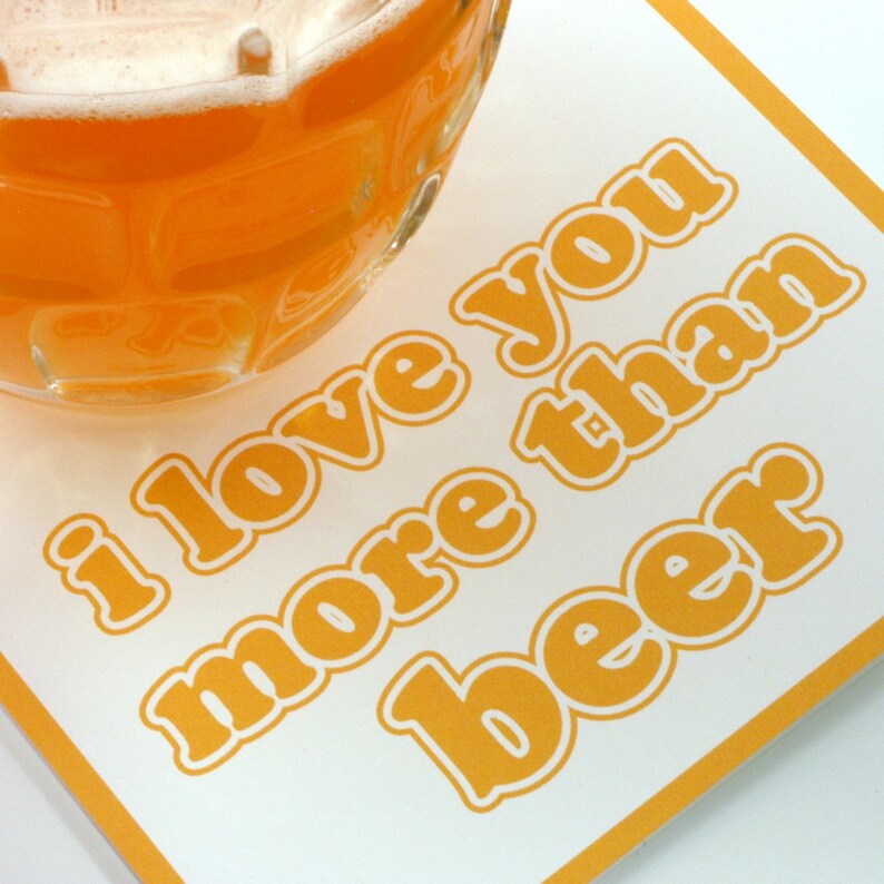 I Love You More Than Beer Card Funny Valentine Fathers Day Card Anniversary Card image 2