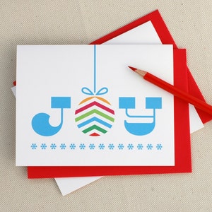 Juego de tarjetas navideñas: juego de 6 tarjetas navideñas Joy Bright