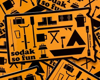 SoDak So Fun Sticker by Oh Geez! Design - South Dakota So Fun Outdoor Activities Icon Sticker -South Dakota Decal - South Dakota Sticker