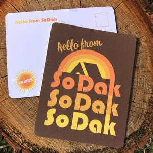 Cartões postais retrô SoDak - Conjunto de dez cartões postais de Dakota do Sul - Olá do conjunto de dez cartões postais SoDak Retro Camping por Oh Geez! Projeto