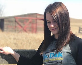 SoDak is for Ranchers Baseball Tee - Unisex South Dakota is for Ranchers Raglan T-shirt - Mens Women's South Dakota Rancher Shirt Oh Geez