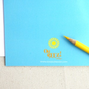 Sunny Day Thinking of You Card Sunshine Geometric Square Any Occasion Greeting Card image 3