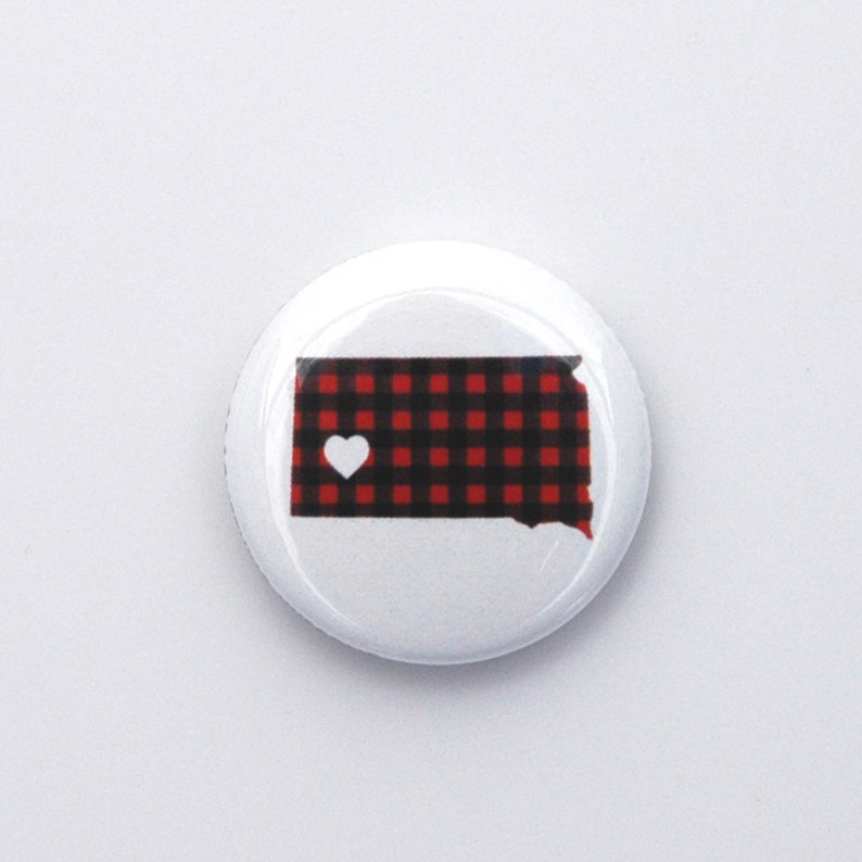 South Dakota Pin South Dakota Love Pinback Button by Oh Geez Design image 1