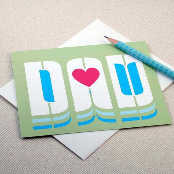 Fathers Day Card - I Love You Dad Greeting Card by Oh Geez Design - Etsy UK