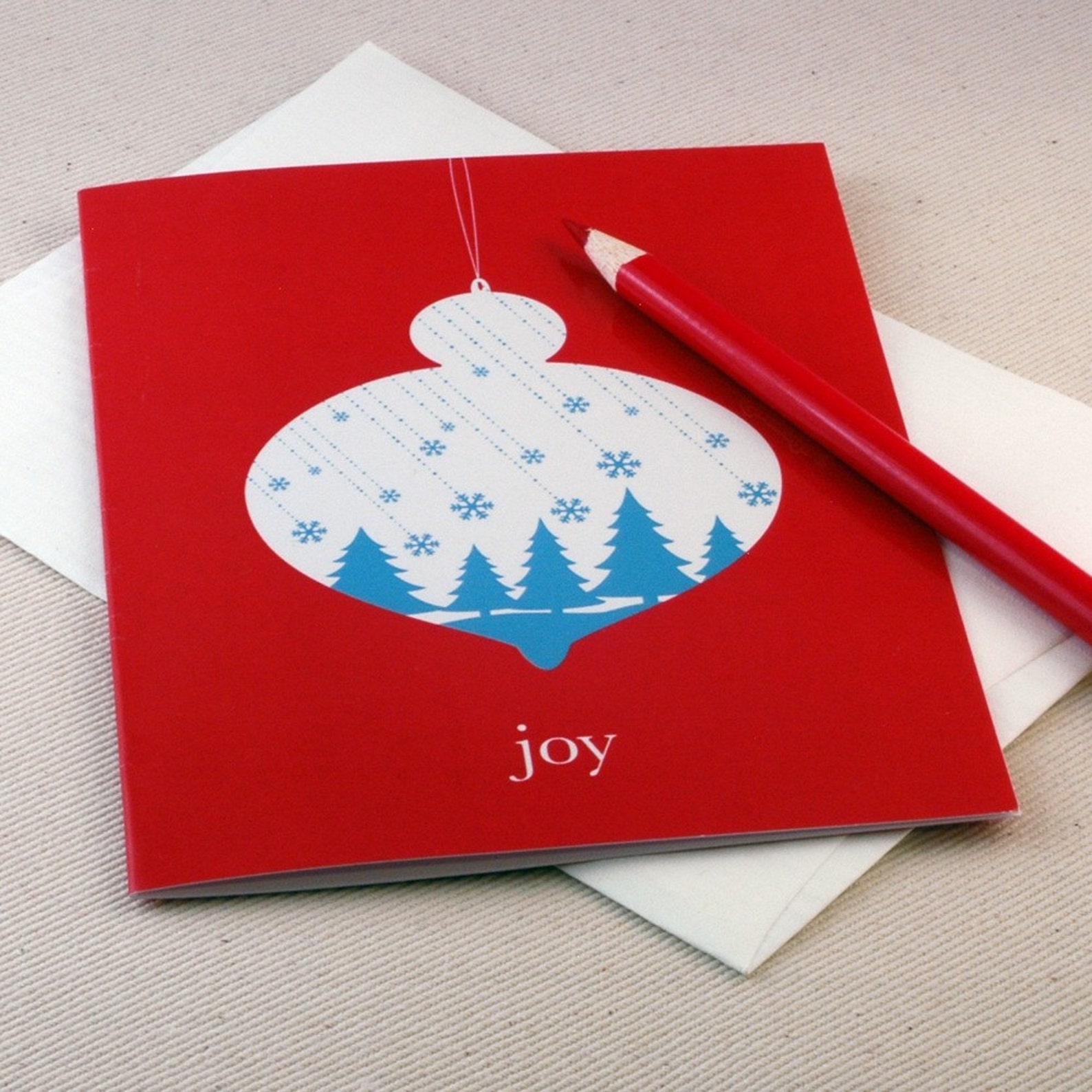 Christmas Card Ornament of Joy Holiday Card Etsy