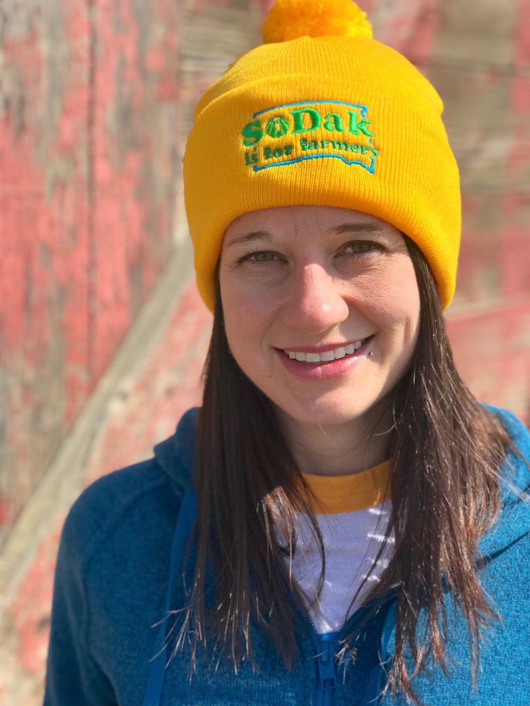 Sodak is for Farmers Embroidered Sodak Sunshine Yellow Pom Pom Etsy